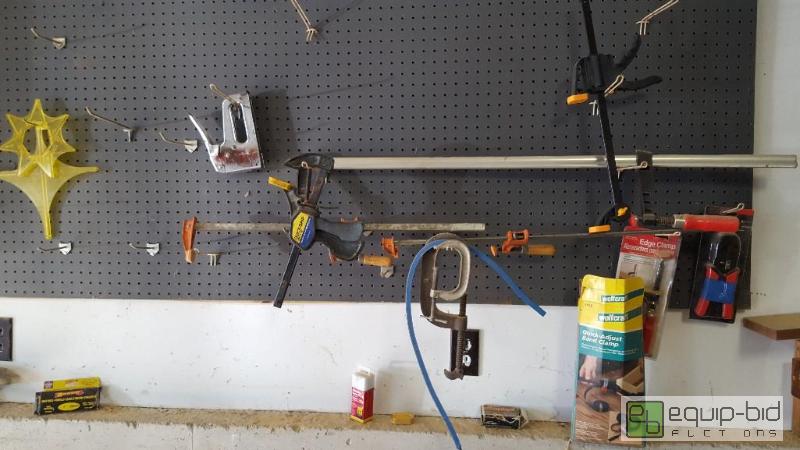 lot 1027 image: lot of 6 clamps, C clamps, and more