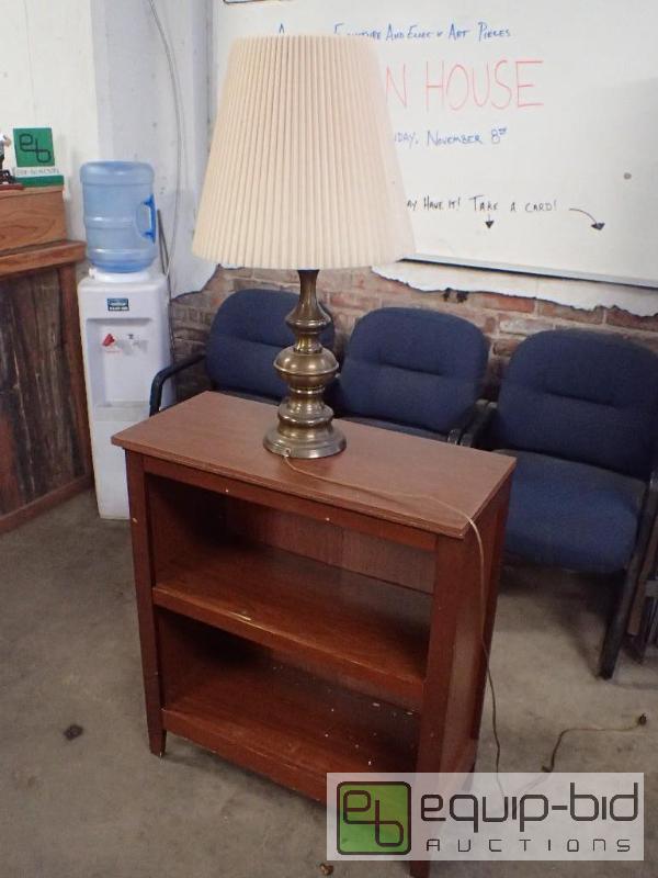 lot 7107 image: Book Shelf with Lamp