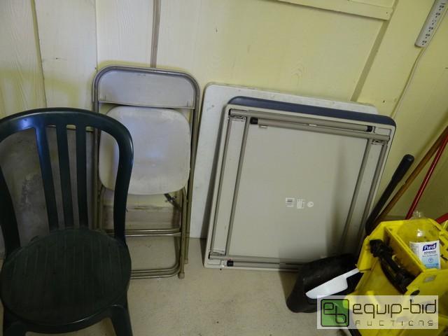 lot 487 image: (3) Folding Tables And Chairs