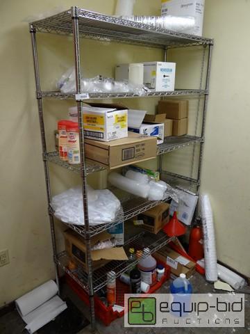 lot 490 image: 5 Tier Metro Shelf And Wall Shelves