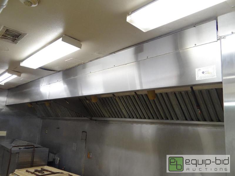 lot 563 image: (2) 9ft Kitchen Exhaust Hoods w Rooftop Exhaust Fans