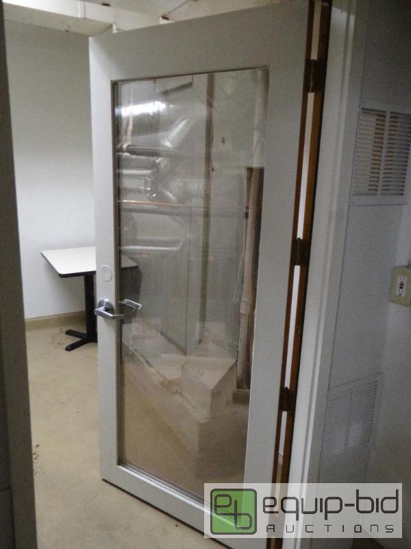 lot 570 image: Single Pane Interior Glass Wood Framed Door