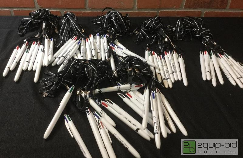 lot 12 image: Lot of Multi-Colored Ink Pens on Lanyard