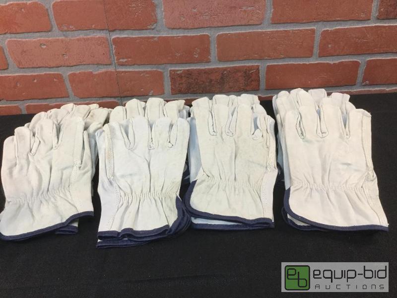 lot 163 image: Leather Work Gloves  Quantity 12 Pair Color...
