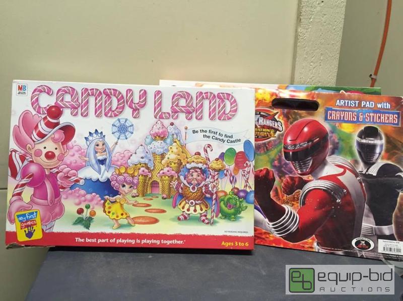 lot 151 image: Two Candy Land Board Games - Dora the Explorer  Power Rangers Activity Pad