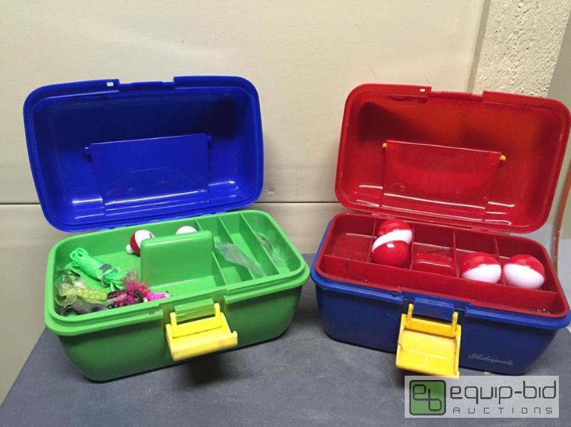 lot 158 image: Group of Two Childs Plastic Tackle Boxes Full of Contents