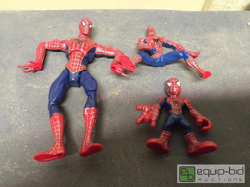 lot 163 image: Group of Three Spiderman Action Figures
