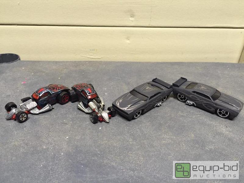 lot 170 image: Group of Four Spiderman Die-Cast Hot Wheels Hot Rods