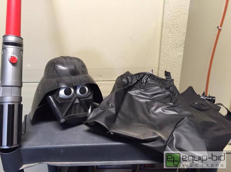 lot 213 image: Star Wars Darth Vader Mask, Lightsaber Plus Batman Cape