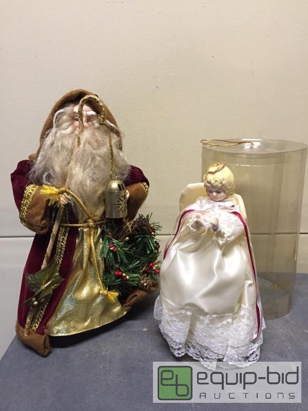 lot 225 image: Set of Two Christmas Tree Toppers - Angel and Father Christmas (Santa Claus)