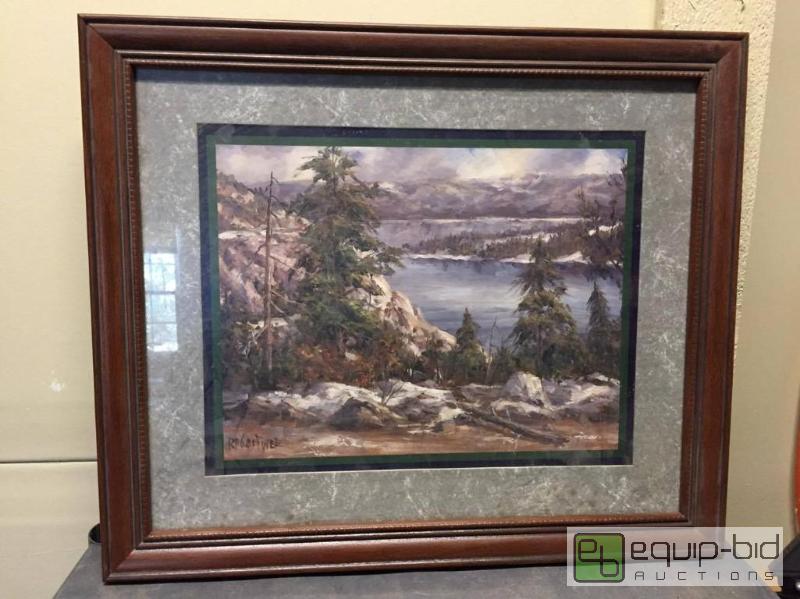 lot 232 image: Nice Framed Mountain Scene Print