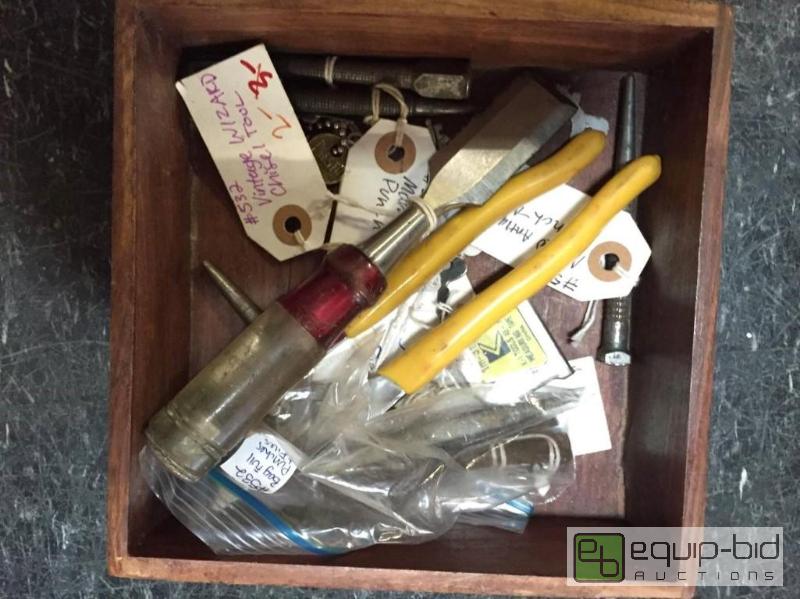 lot 61 image: Wooden Box With Old and Newer Various Tools