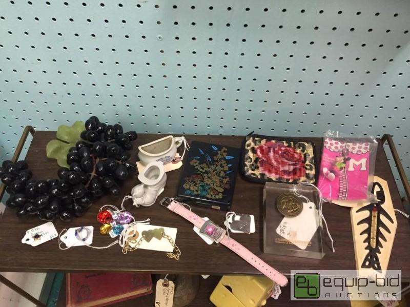 lot 76 image: Fake Fruit , Minis, Oriental Jewelry Box, Hello Kitty Box, Costume Jewlery and Purses