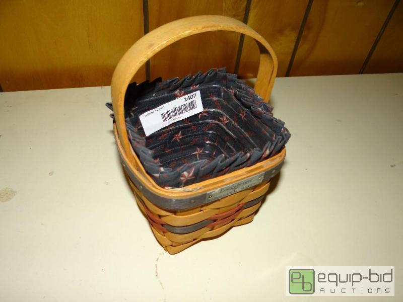 lot 1407 image: Small Longaberger basket,  1993 Inaugural bas...