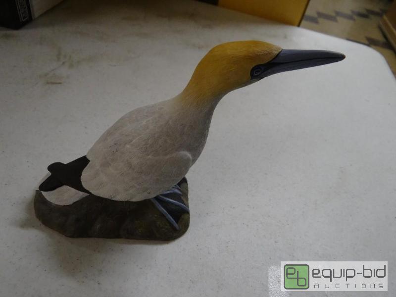lot 1417 image: Hand painted bird statue. Signed by artist Ro...