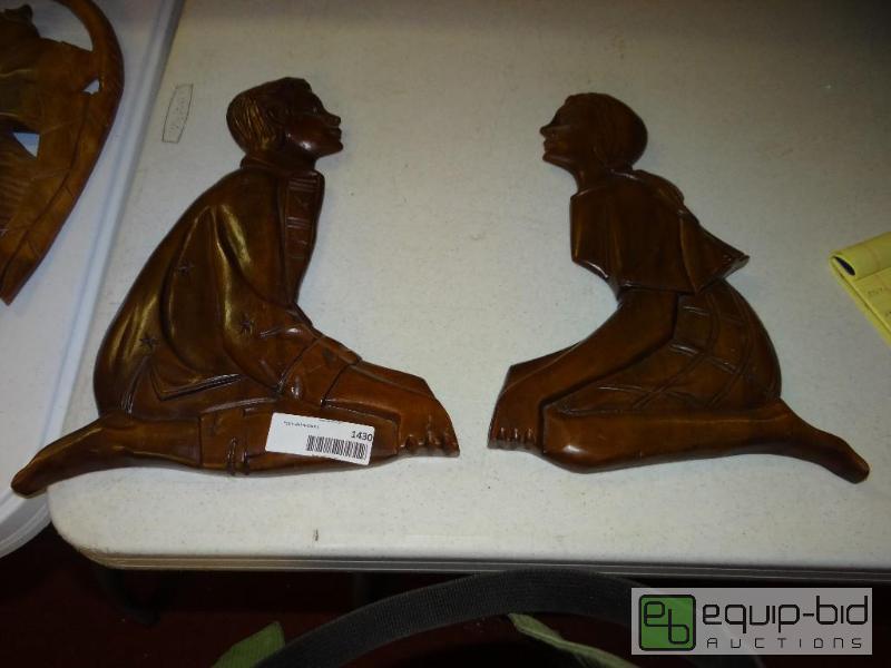 lot 1430 image: Lot of 4 carved wood wall decorations....