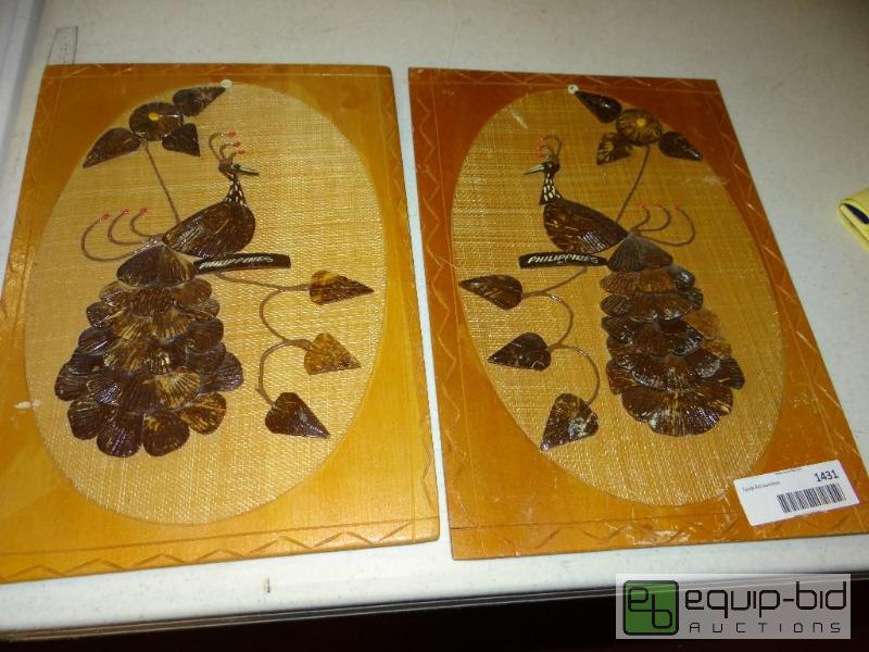 lot 1431 image: Pair of carved wood wall art from the Philipp...