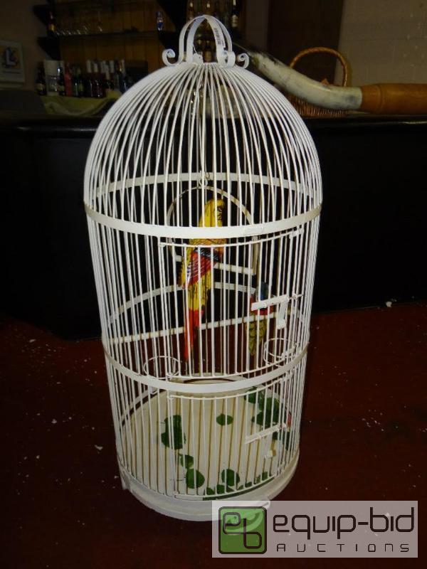 lot 1434 image: LARGE metal bird cage with 2 doors.  This inc...