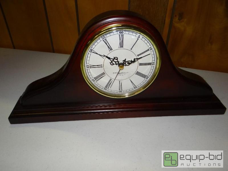 lot 1450 image: Large Napolean clock in mahogany finish.  16&...