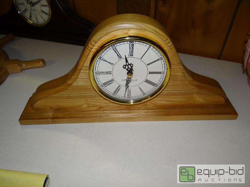 lot 1453 image: Large Napolean clock in oak finish.  16&quot...