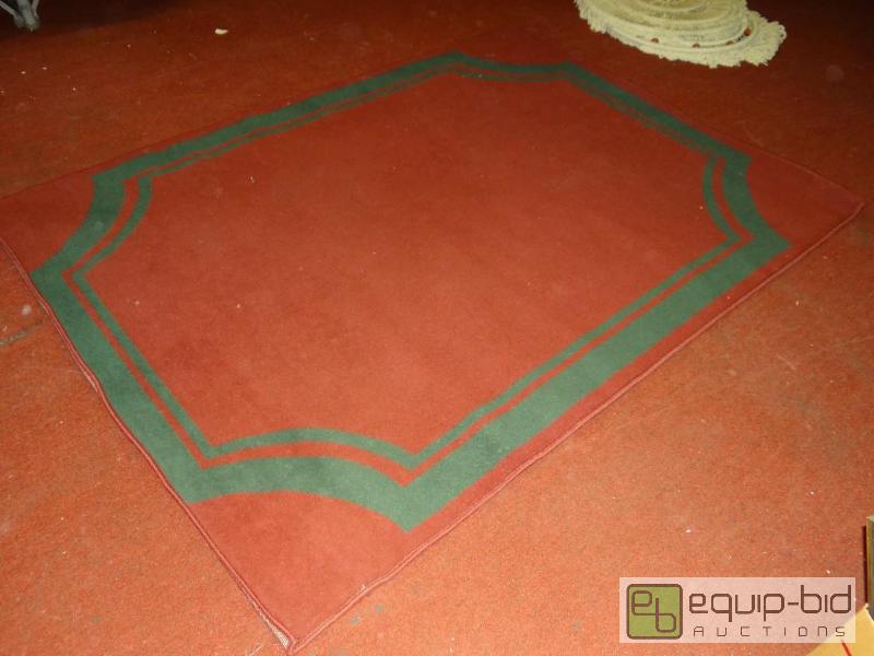 lot 1463 image: Area rug with green.  53&quot x 74&quot...