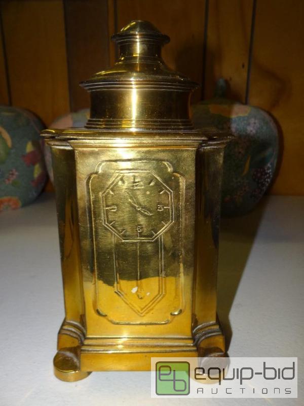 lot 1477 image: Heavy brass box with lid. 10&quot tall....