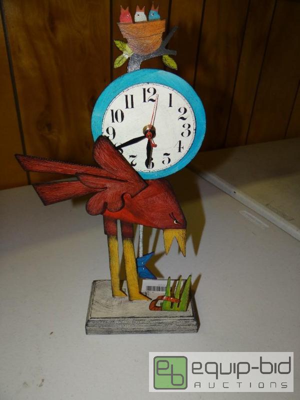 lot 1480 image: Whimsical table clock. Signed....
