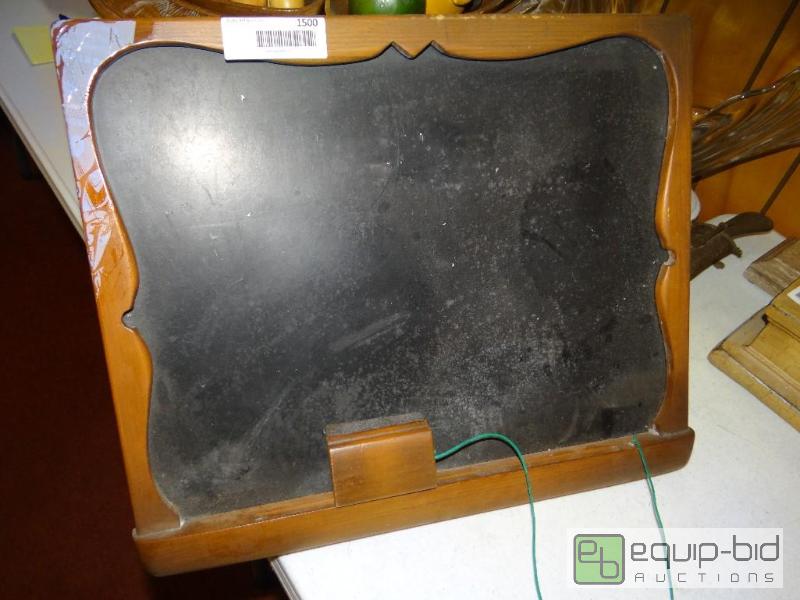lot 1500 image: Vintage wood framed black board with eraser....