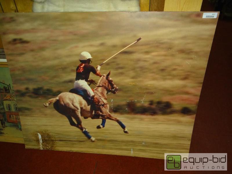 lot 1512 image: Large Polo player wall art.  50&quot x 40&qu...
