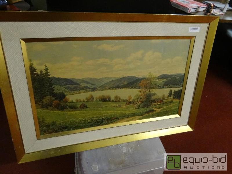 lot 1530 image: Large framed print signed J.Heffner.  42&quot...