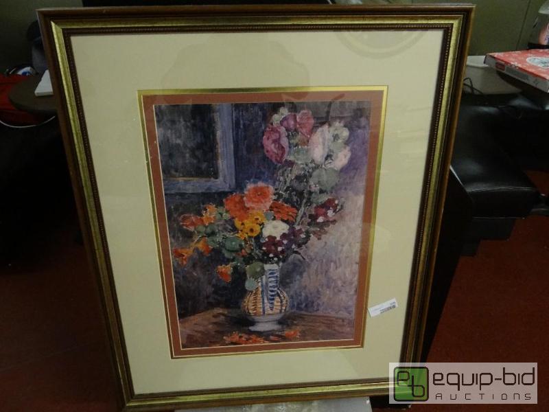 lot 1531 image: Large framed floral print.  28&quot x 34&quo...