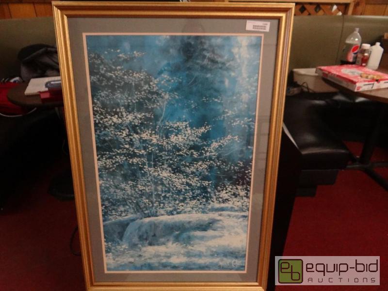lot 1544 image: Large framed outdoor scene.  27&quot x 38&qu...