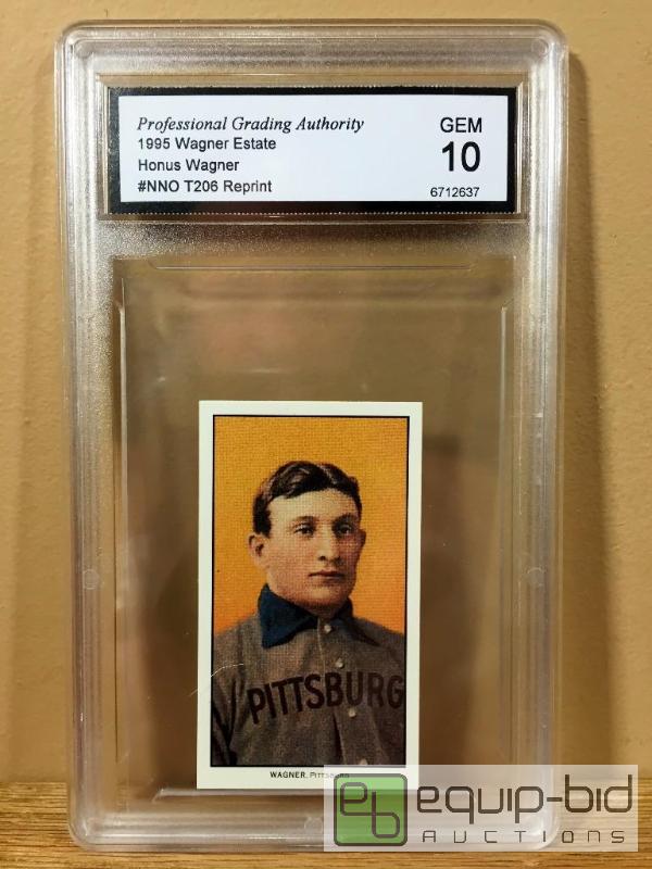 HONUS WAGNER T206 LICENSED RP GEM MINT 10 - $250 - THE MOST FAMOUS CARD OF  ALL TIME | HUGE NEW YEARS SPORTS CARDS AND MEMORABILIA AUCTION - EVERYTHING  YOU CAN IMAGINE! | Equip-Bid