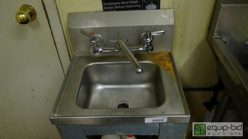 lot 775 image: Stainless Wall Mounted Hand Sink