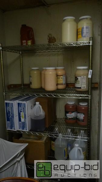 lot 794 image: 5 Tier Metal Wire Metro Shelving