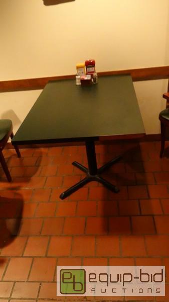 lot 883 image: Green Laminate Top Single Metal Base Table