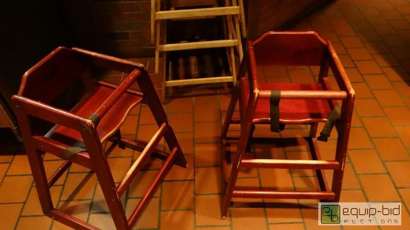 lot 924 image: (2) Dark Stain High Chairs