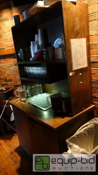 lot 930 image: Dark Laminate Beverage RackCabinet W Under Storage