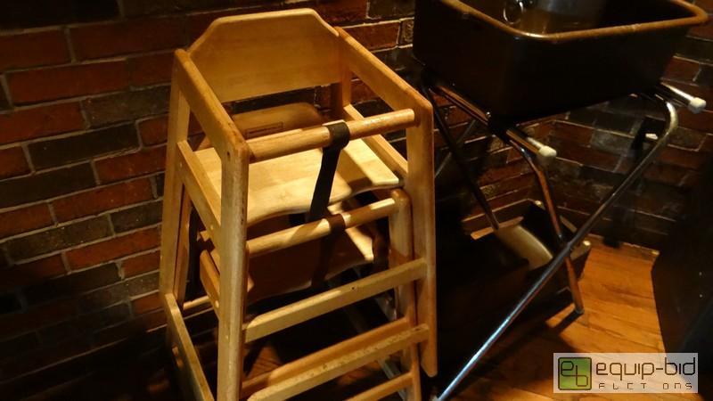 lot 931 image: (2) Blond Wood High Chairs W Booster Seats
