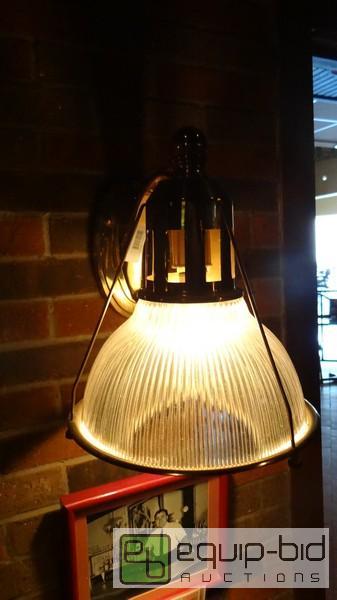 lot 939 image: Custom Brass Coated Wall Hung Lighting Fixtures