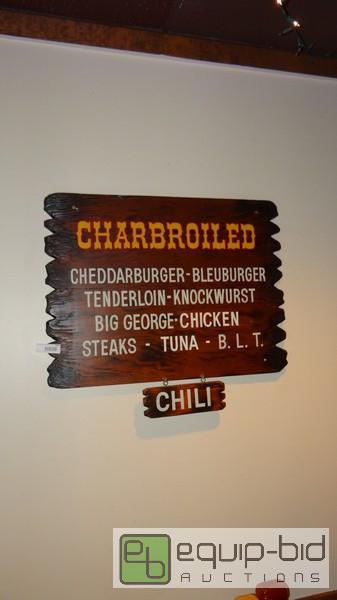 lot 941 image: Custom Charbroiled Menu wall Hung Sign