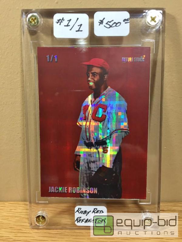 lot 1000 image: JACKIE ROBINSON Kansas City Monarchs RUBY RED Refractor -ONLY ONE EVER MADE- Serial #11 VALUE $500
