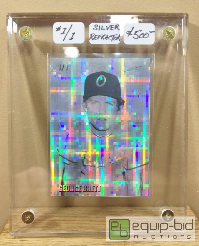 lot 1002 image: George Brett Future Stock Omaha Royals SILVER Refractor - ONLY ONE EVER MADE - Serial #11 $500