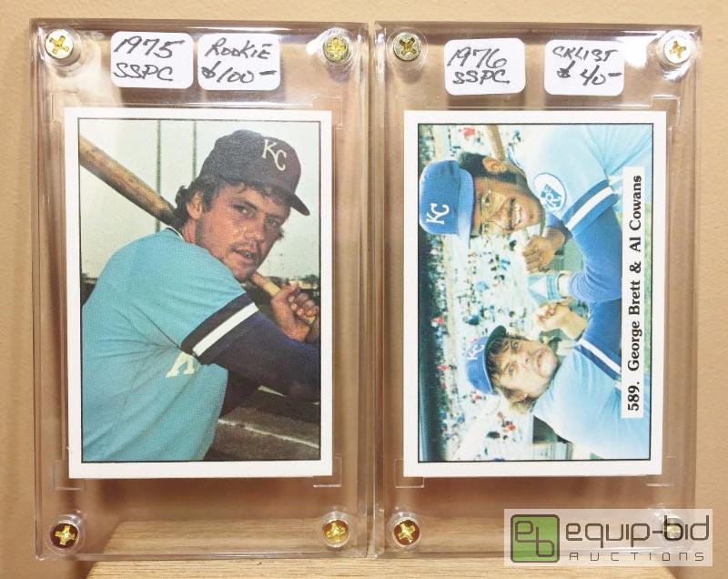 lot 1003 image: RARE 1975 GEORGE BRETT SSPC ROOKIE CARD  BONUS 1976 SSPC RELEASE - LOT VALUE $140
