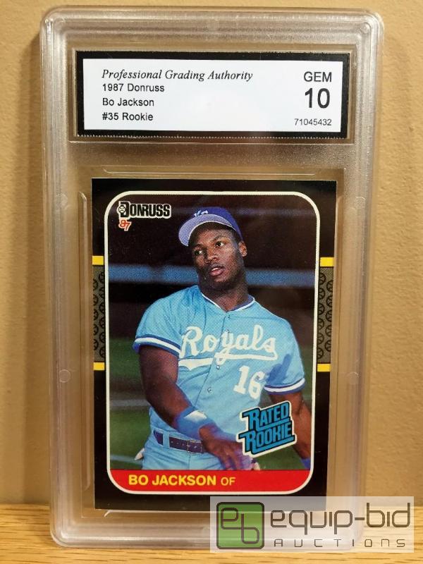 1987 BO JACKSON DONRUSS ROOKIE CARD GRADED GEM MINT VALUE $150 - GRADED