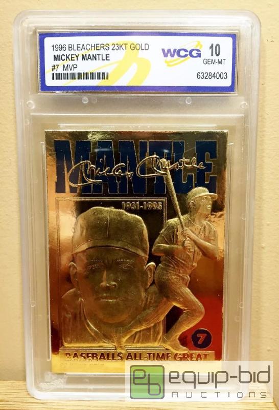 lot 1015 image: MICKEY MANTLE 23KT Gold Card -GEM MINT 10 - GRADED VALUE $150 - 1996 Baseballs All-Time Great