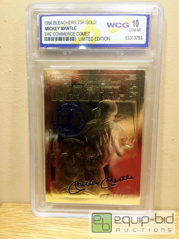 lot 1017 image: MICKEY MANTLE 23KT Gold Card -GEM MINT 10 - GRADED VALUE $150 - 1996 - COMMERCE COMET