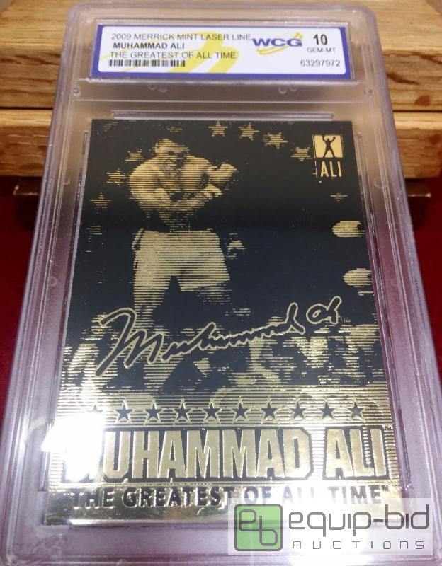 lot 1026 image: MUHAMMAD ALI 2009 Laser Line 23 KT Gold Card  LTD Edition  GRADED GEM MINT 10 - GRADED VALUE $150