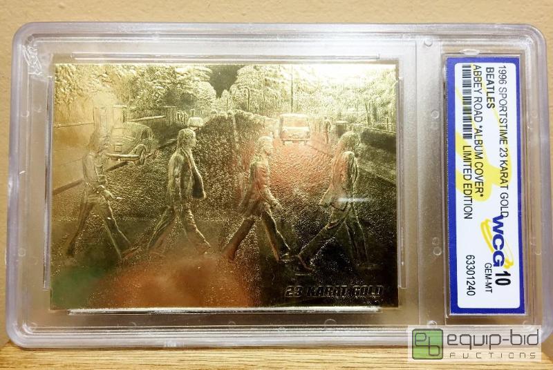 lot 1029 image: BEATLES ABBEY ROAD Album Cover 23KT Gold Card Sculptured - GRADED GEM MINT 10 - GRADED VALUE $125