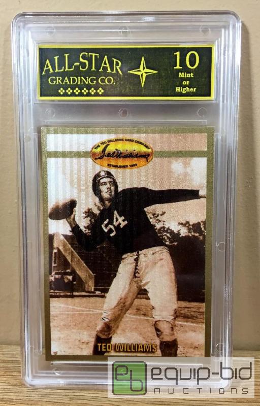 lot 1031 image: TED WILLIAMS EXTREMELY RARE FOOTBALL INSERT CARD -$120 GRADED 10 GEM MINT